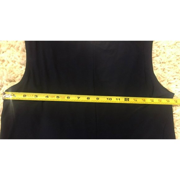 CB Elegant 2 Piece Sleeveless Shift Dress w/Sheer Jacket Sz 8 Navy, Wedding, MOB - Picture 9 of 10